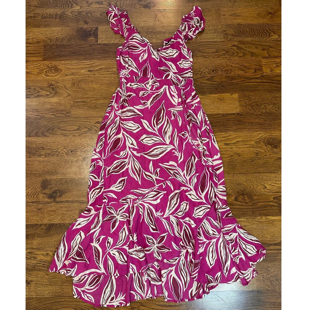 Band of the Free Mahalo Floral Maxi Dress Women’s Small Fuchsia Boho Sun Dress
